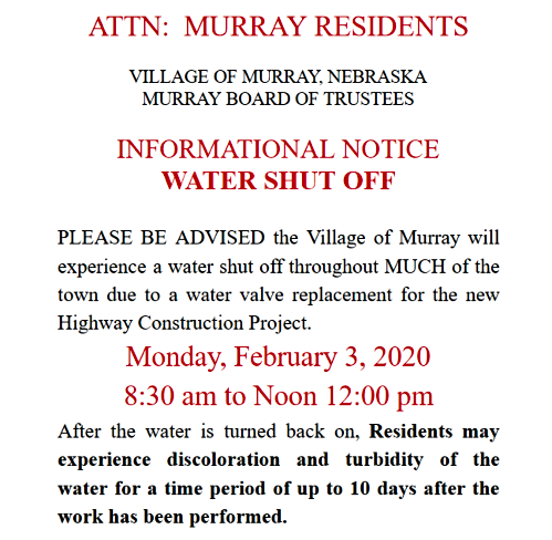 2020 01 29 MURRAY WATER SHUT OFF