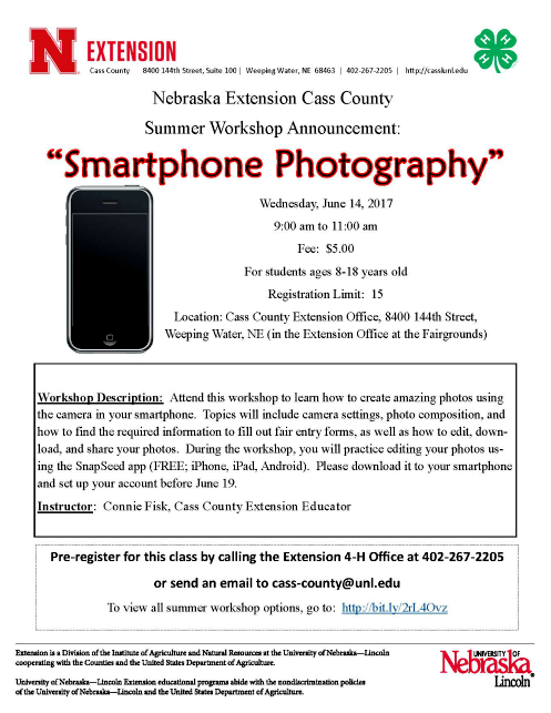 2017 06 14 4H 7 Smarthone Photography flyer