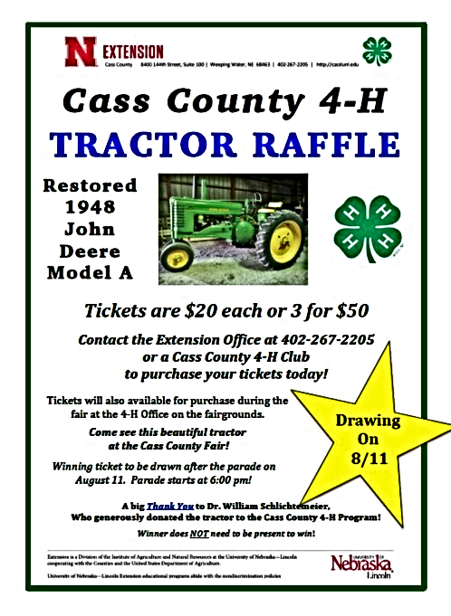 2018 07 25 4 H Tractor Raffle