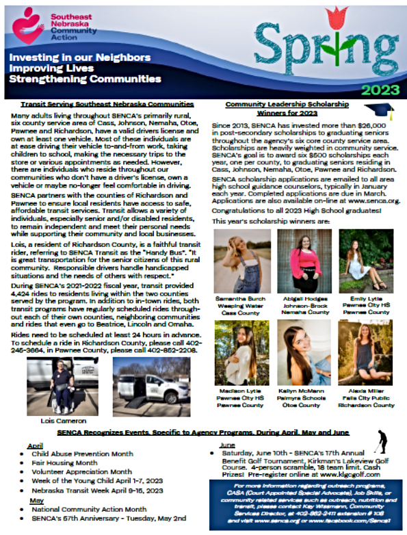 2023 05 31 SENCA Spring Newsletter