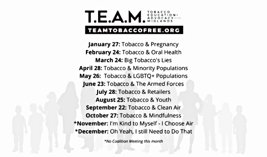 2022 01 19 TEAM team tobacco free schedule