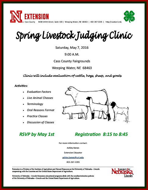 2016 04 13 UNL Ext Livestock Judging Clinic