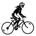 bicyclist girl black silhouette