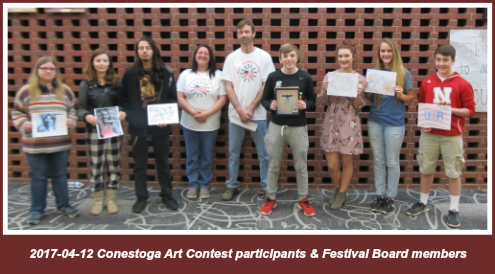 2017 04 12 Art Contest participants w Nikki n Matt Lewis