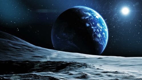 MOON AND EARTH
