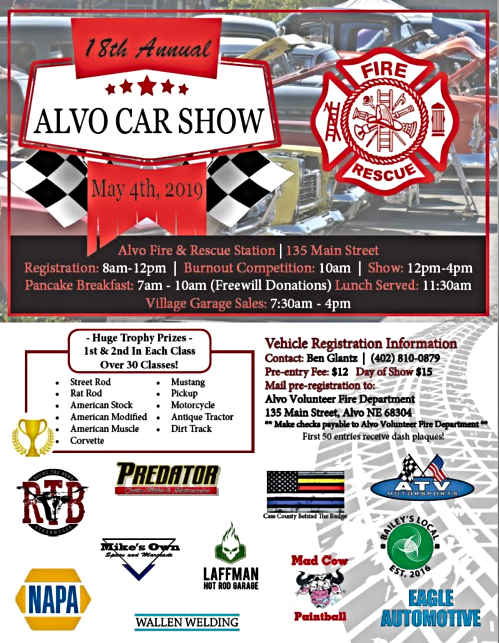 2019 04 03 ALVO Car show Flier
