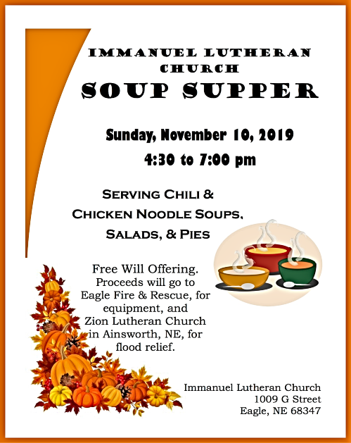 2019 10 30 EGL Immanuel Lutheran Soup Supper