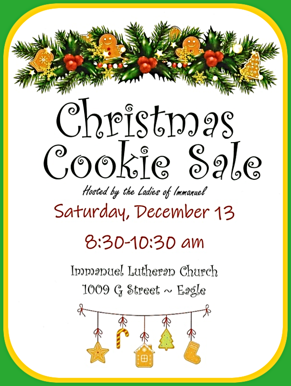 2025 12 03 EGL Immanuel Church Cookie Sale Flier