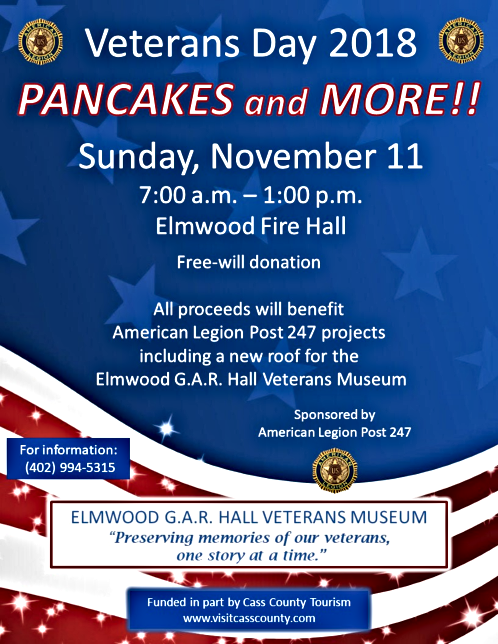 2018 10 24 ELM Veterans Day Pancake Feed 2018