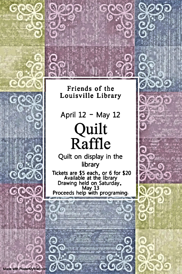 2023 04 19 LSV Library Quilt Raffle Made with PosterMyWall 1 1