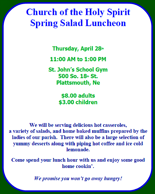 2016 04 13 Holy Spirit luncheon