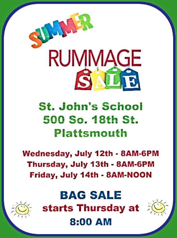 2023 05 31 PLT Holy Spirit July Rummage Sale Flyer