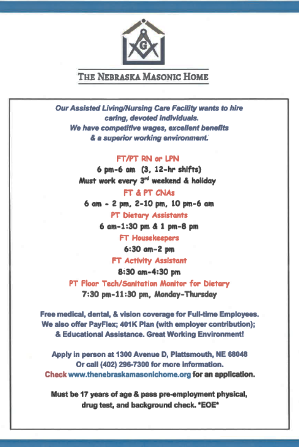 2021 03 03 PLT Masonic Home jobs 1