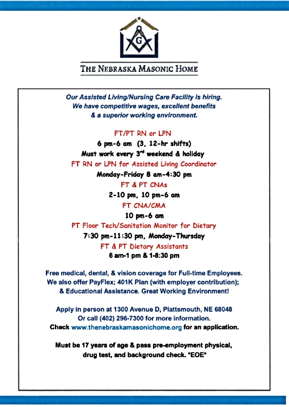 2021 05 12 PLT Masonic Home jobs 1