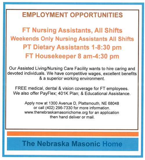 Masonic Home Help wanted