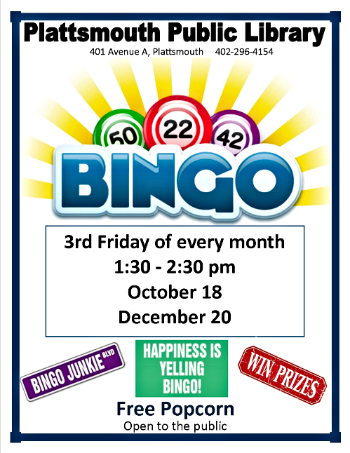 2019 10 09 PLT Library Bingo Oct Dec