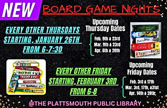 2023 02 01 PLT LIB Thursday Friday Game Night