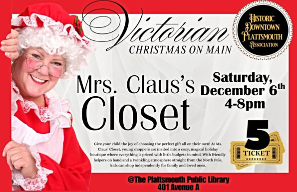 2025 12 03 PLT Library Mrs Claus Closet vict xmas on main