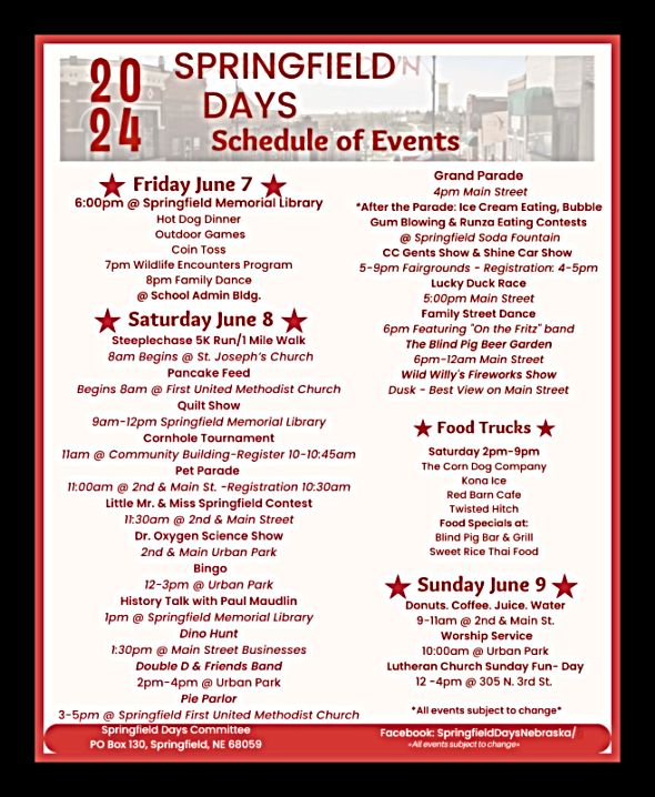 2024 06 05 SPR Days Schedule of Events 1