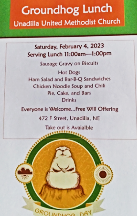 2023 02 01 UNA UMC Groundhog lunch