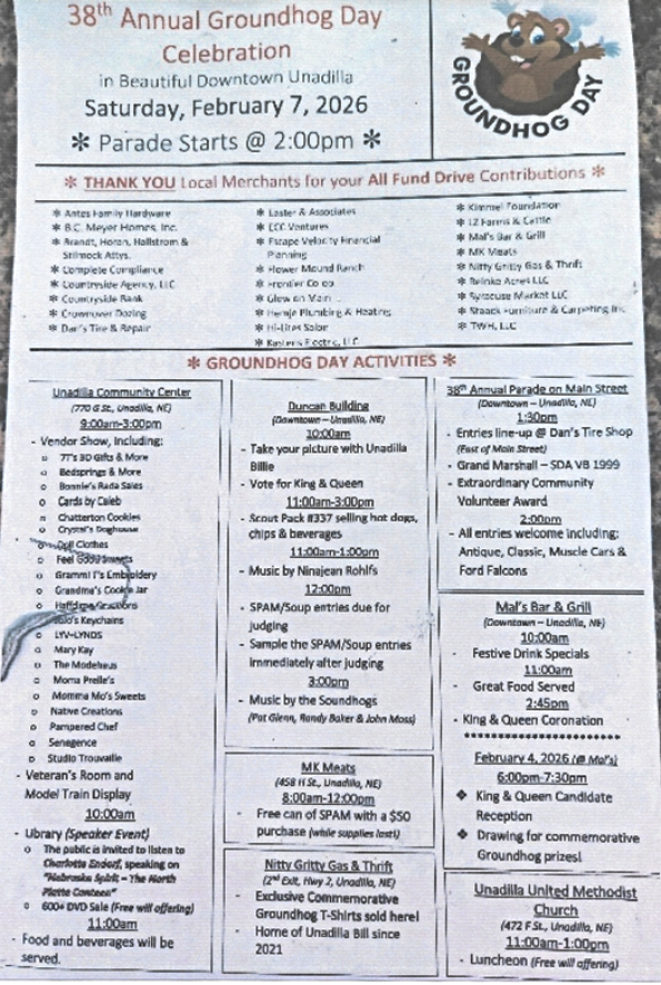 2026 02 04 UNA Ghog Activities poster 2026 1 600