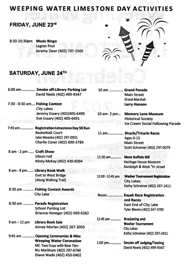 2023 06 14 WW limestone days ACTIVITIES