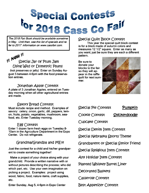 2018 05 23 CORRECTED Fair Special Contests2