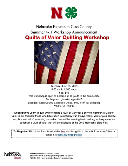 2019 06 19 Quilt of Valor Quilting Workshop