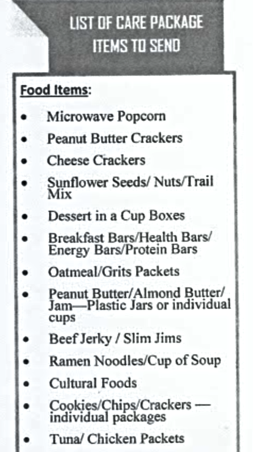 2020 09 09 MCC Nimitz food items 1